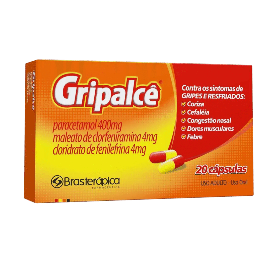 GRIPALCE 400MG PARACETAMOL/ CLORFENIRAMINA 4MG/ FENILEFRINA 4MG/20 CAPSULAS